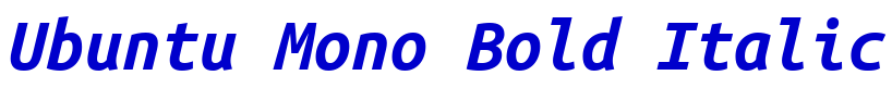 Ubuntu Mono Bold Italic Schriftart